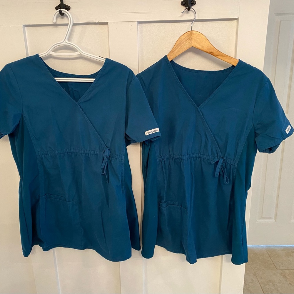 Maternity scrub tops - medium
